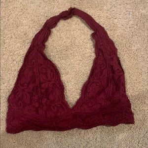 Maroon lace bralette
